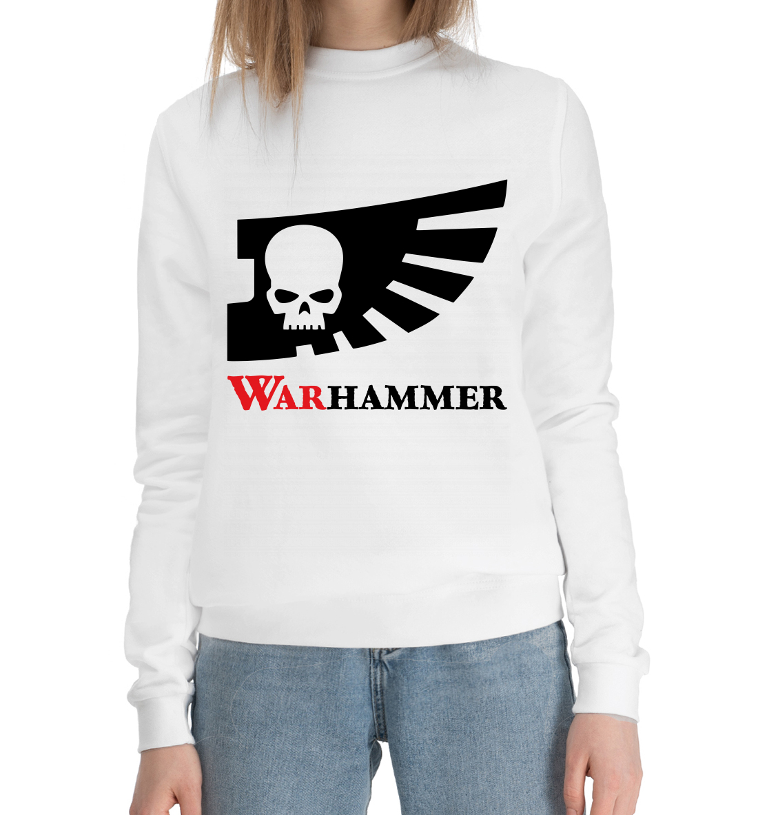 Женский Хлопковый свитшот с принтом Warhammer, артикул WHR-789781-hsw-1mp