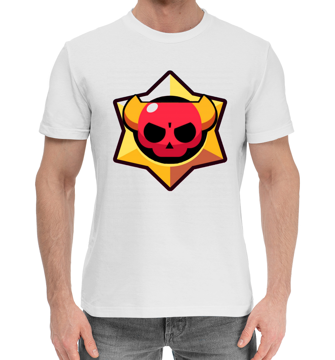Мужская Хлопковая футболка с принтом Brawl Stars, артикул CLH-494816-hfu-2mp