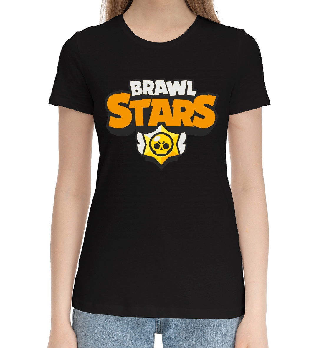 Женская Хлопковая футболка с принтом Brawl Stars, артикул CLH-563096-hfu-1mp