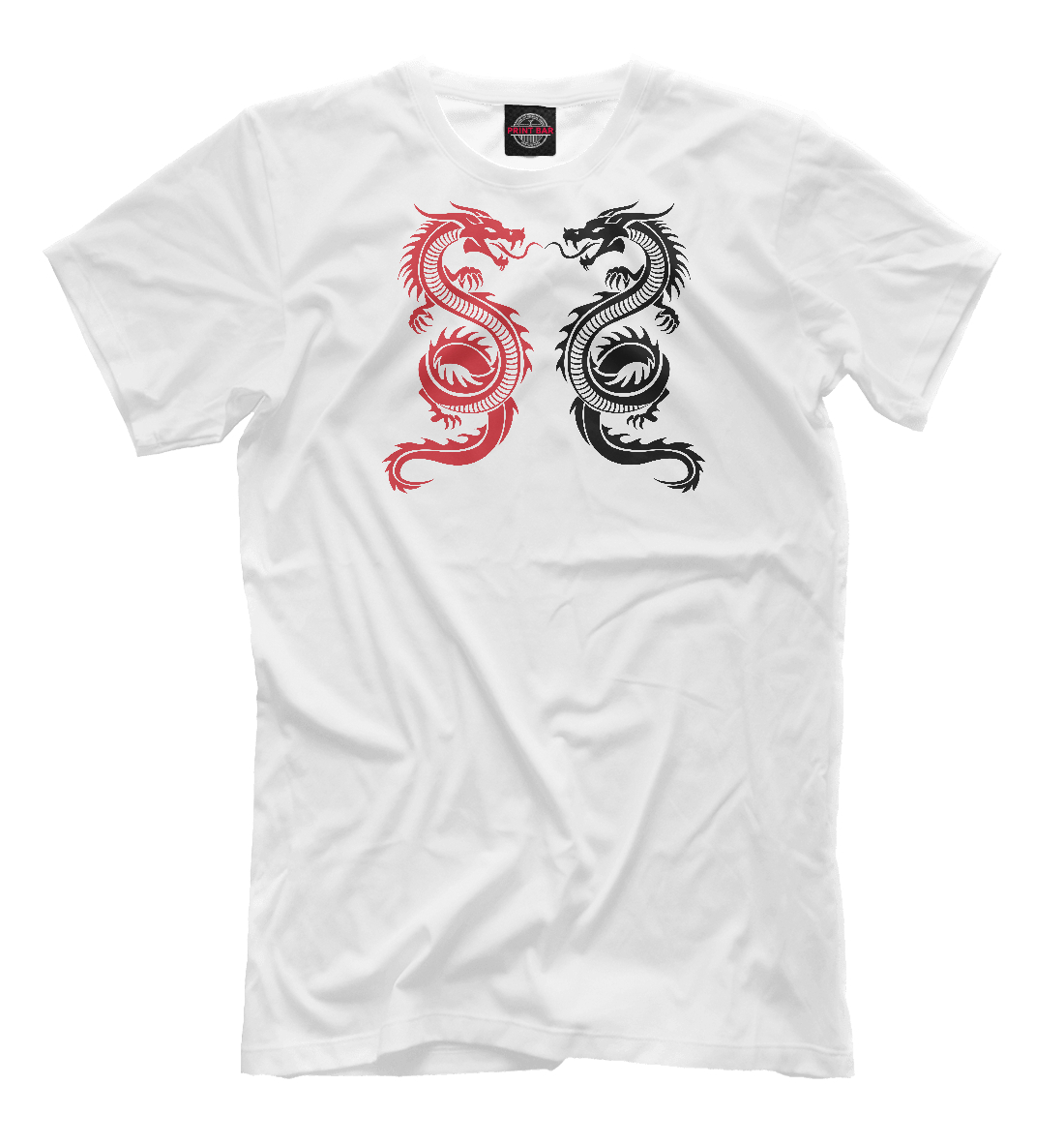 Мужская футболка с принтом Два Дракона