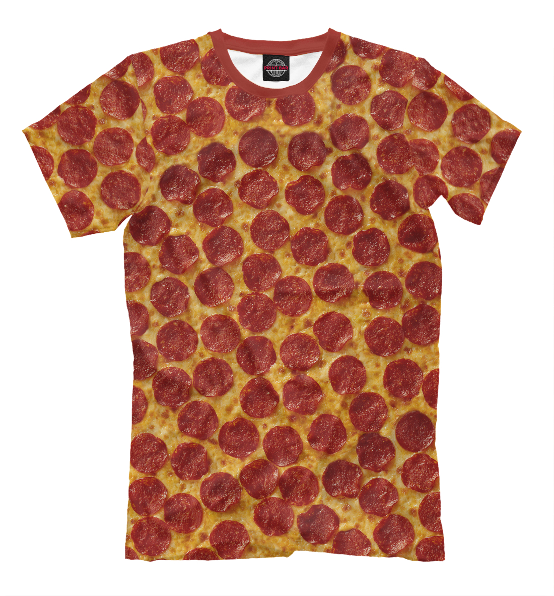Мужская футболка с принтом Пицца пепперони