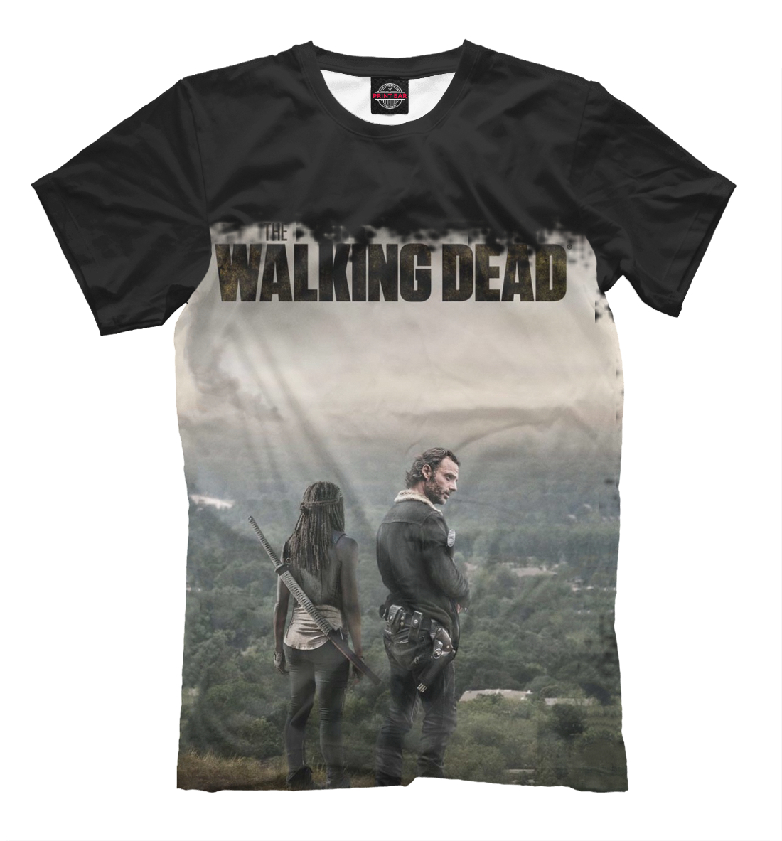 Мужская футболка с принтом Walking Dead