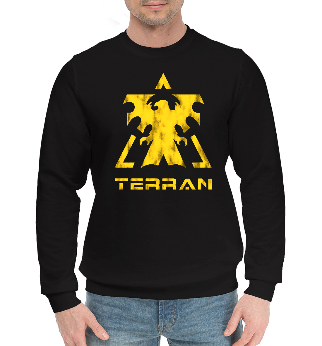 Мужской хлопковый свитшот с принтом StarCraft II Terran