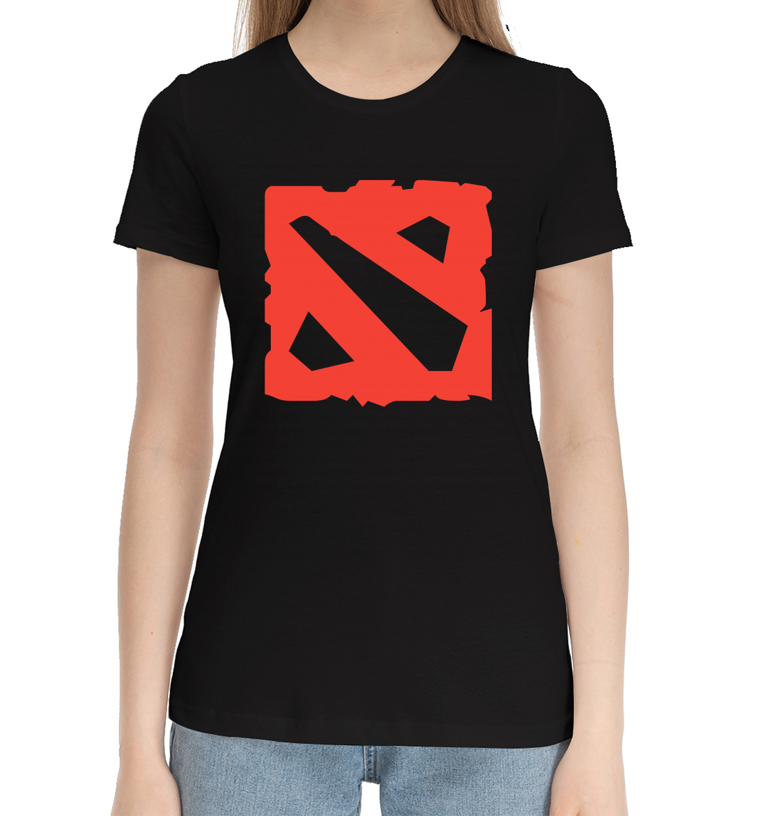 Женская Хлопковая футболка с принтом Dota 2, артикул RPG-966643-hfu-1mp