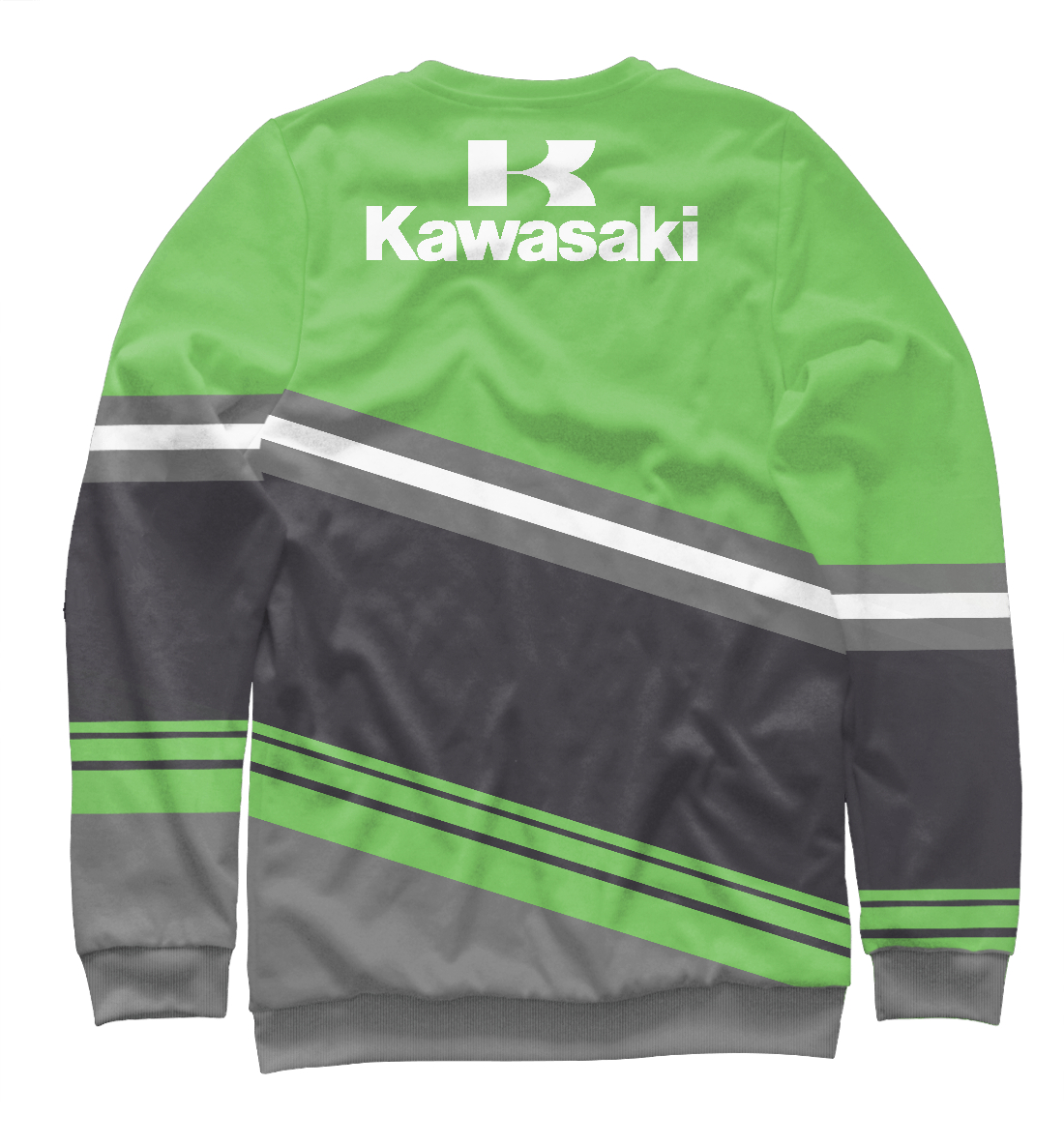 Мужской свитшот с принтом Kawasaki  - фото 2-спина