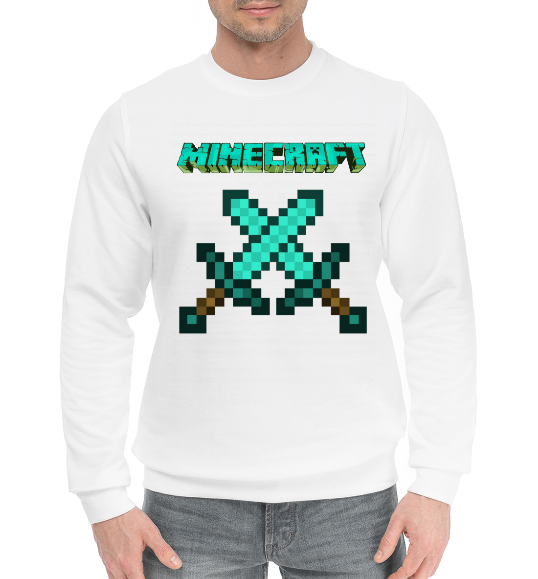 Мужской Хлопковый свитшот с принтом Minecraft, артикул MCR-646046-hsw-2mp