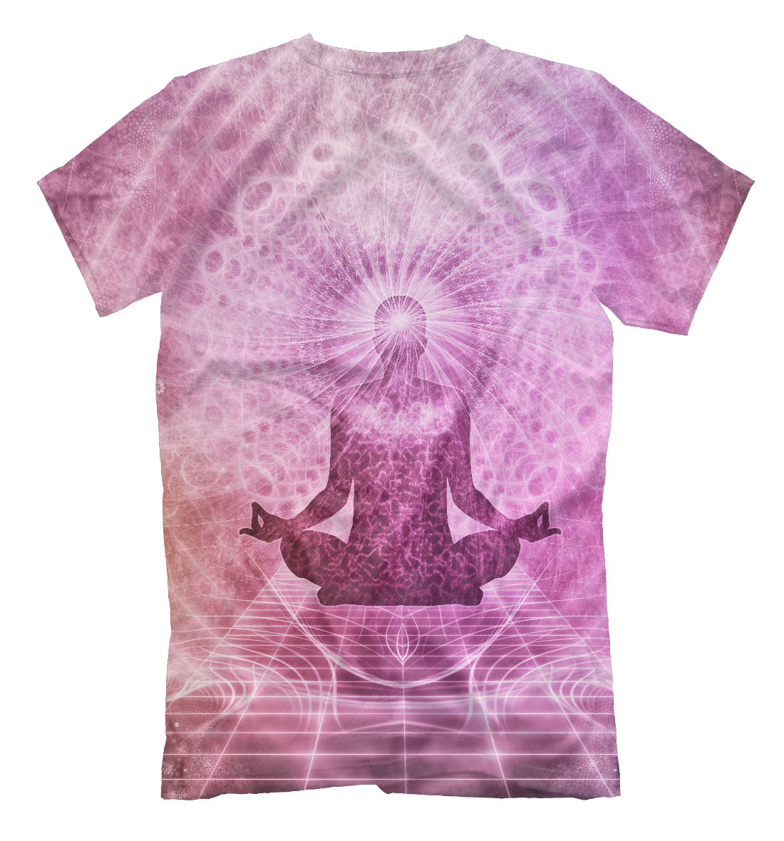 Мужская футболка с принтом Медитация  - фото 2-спина