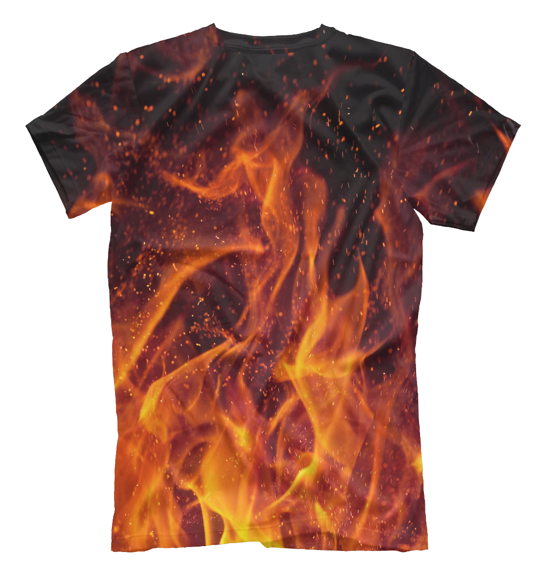 Мужская футболка с принтом Огненный дракон  - фото 2-спина