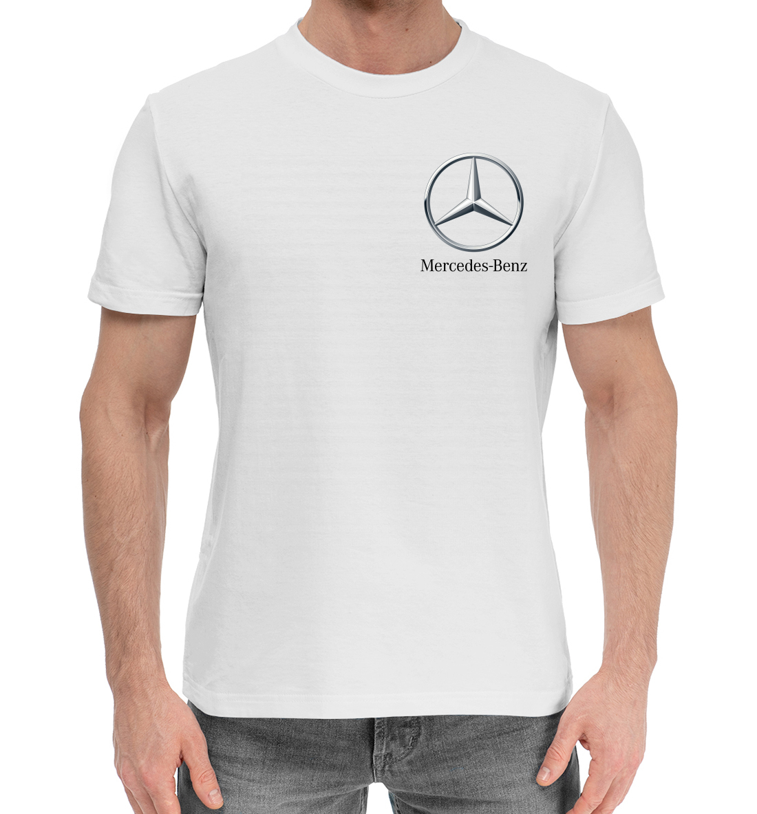 Мужская хлопковая футболка с принтом Mercedes-Benz