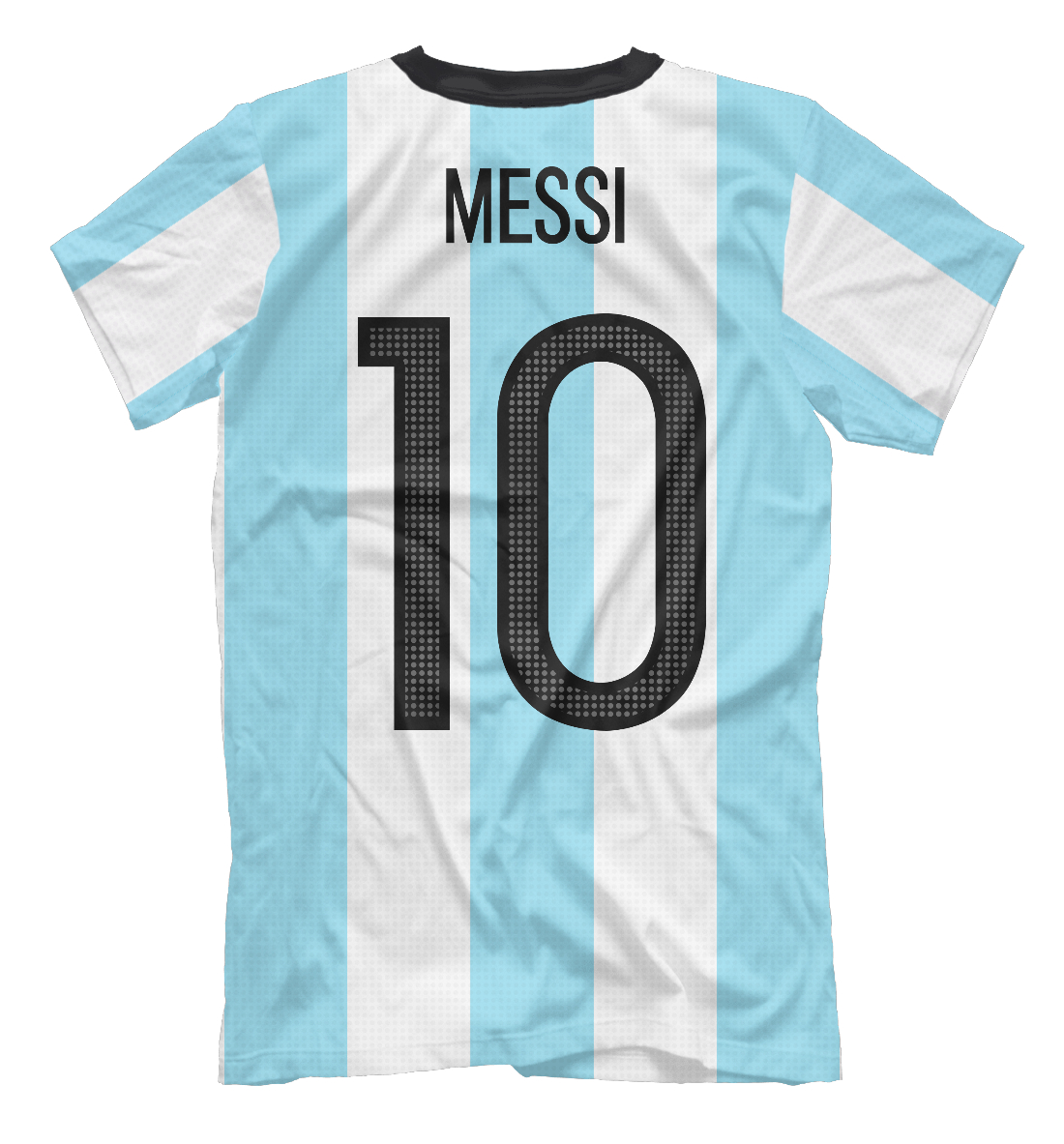 Мужская футболка с принтом Месси Форма Сборной Аргентины  - фото 2-спина