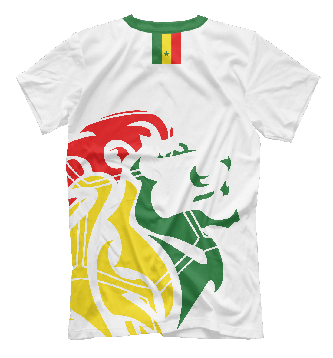 Мужская футболка с принтом Сенегал  - фото 2-спина