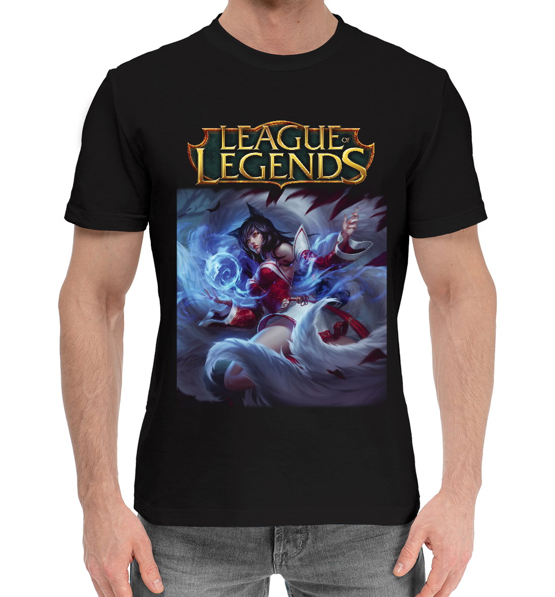 Мужская Хлопковая футболка с принтом League of legends, артикул LOL-322377-hfu-2mp