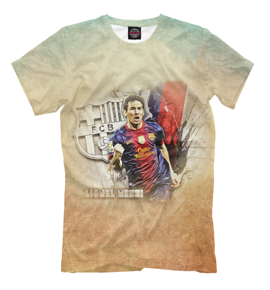 Мужская футболка с принтом Lionel Messi