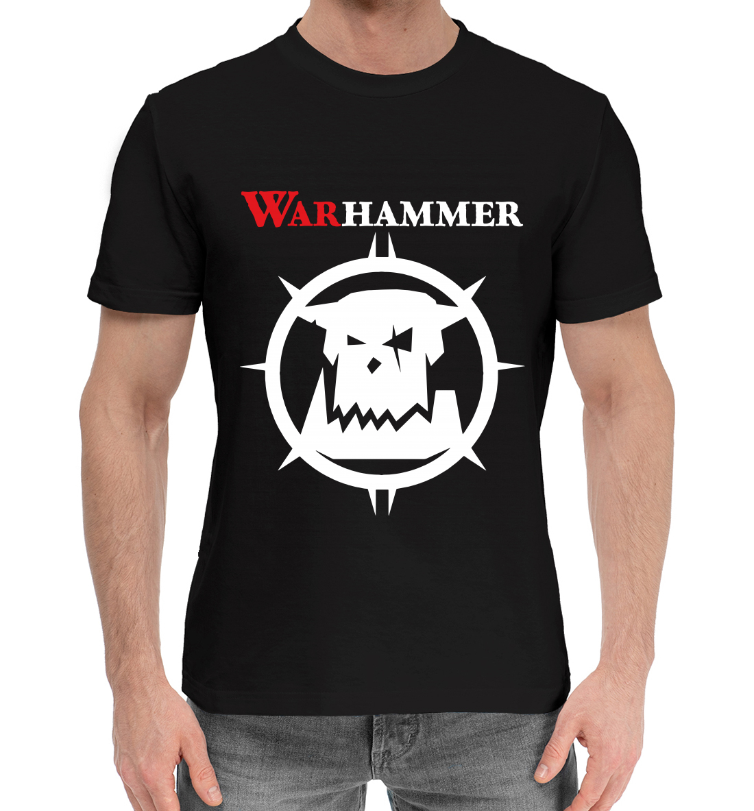 Мужская Хлопковая футболка с принтом Warhammer, артикул WHR-439141-hfu-2mp