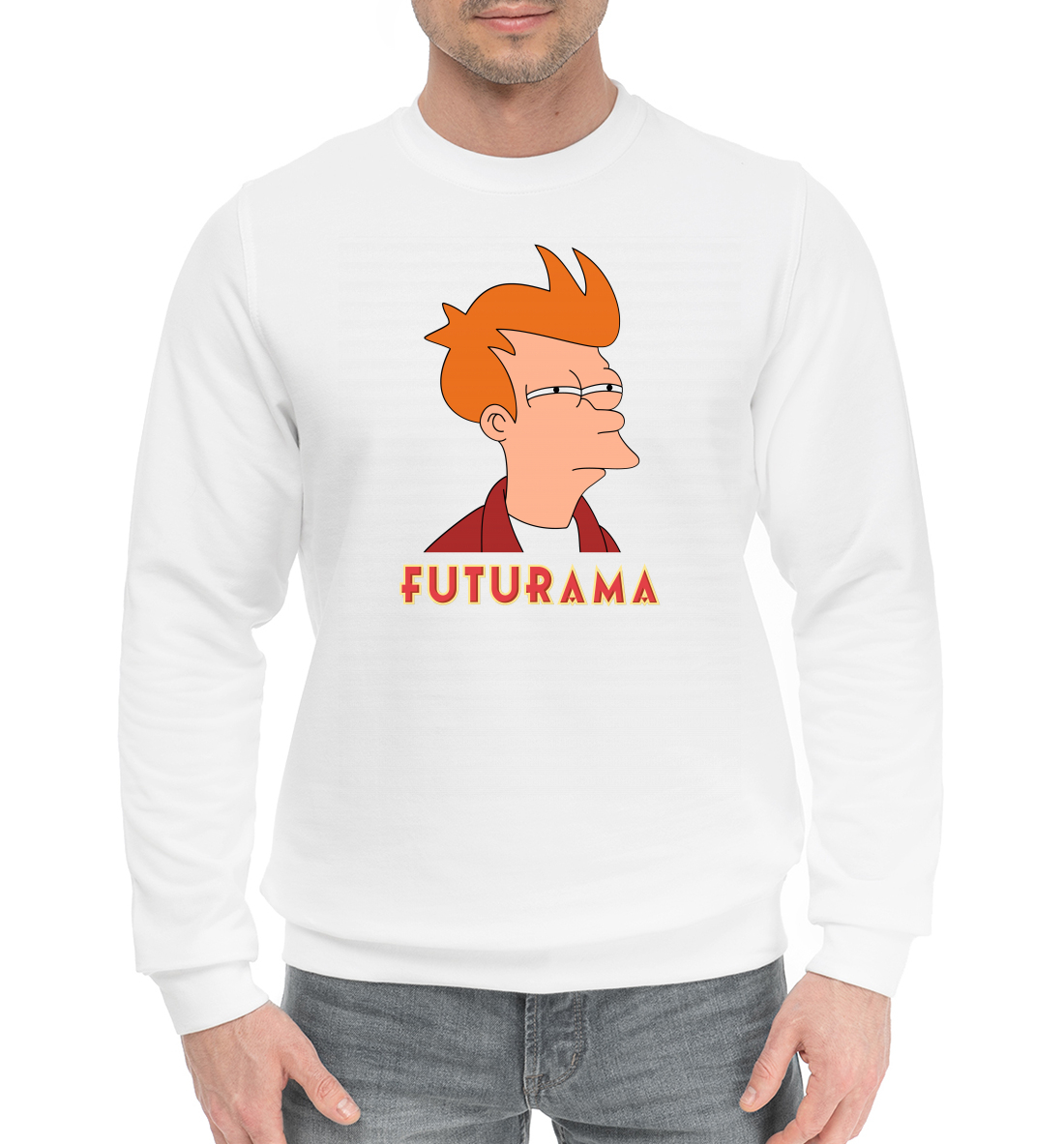Мужской Хлопковый свитшот с принтом Futurama, артикул FUT-936404-hsw-2mp