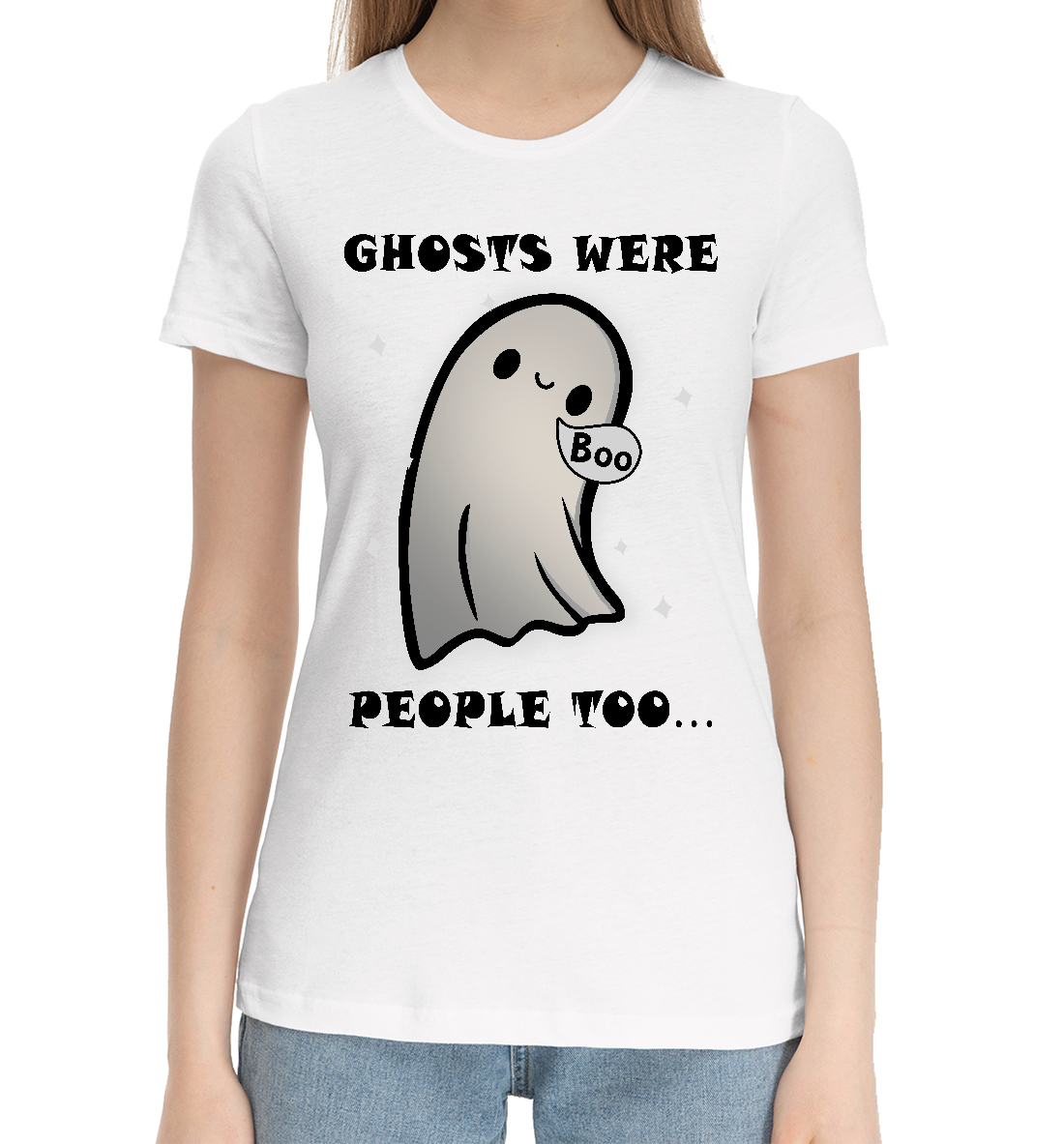 Женская Хлопковая футболка с принтом Призрак, артикул HAL-392690-hfu-1mp