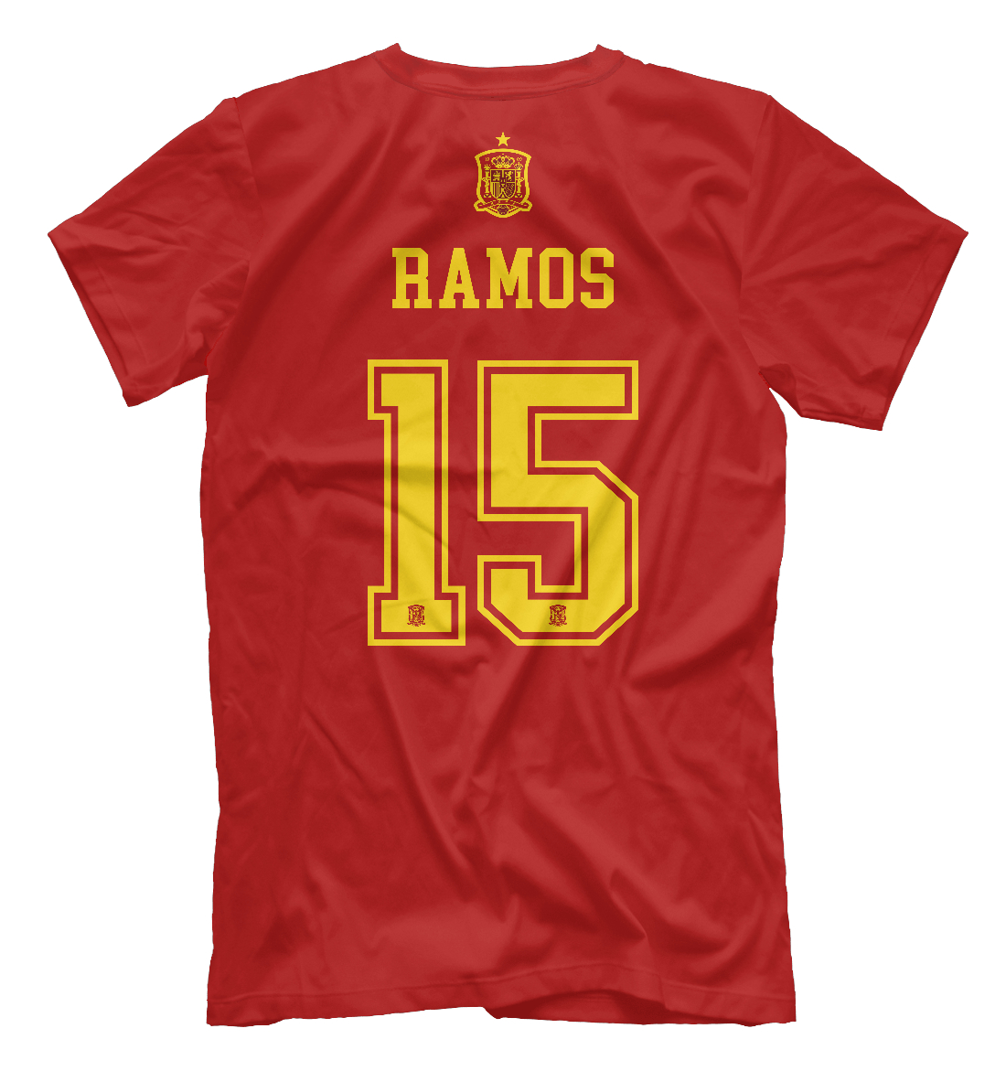 Мужская футболка с принтом Серхио Рамос - Сборная Испании  - фото 2-спина