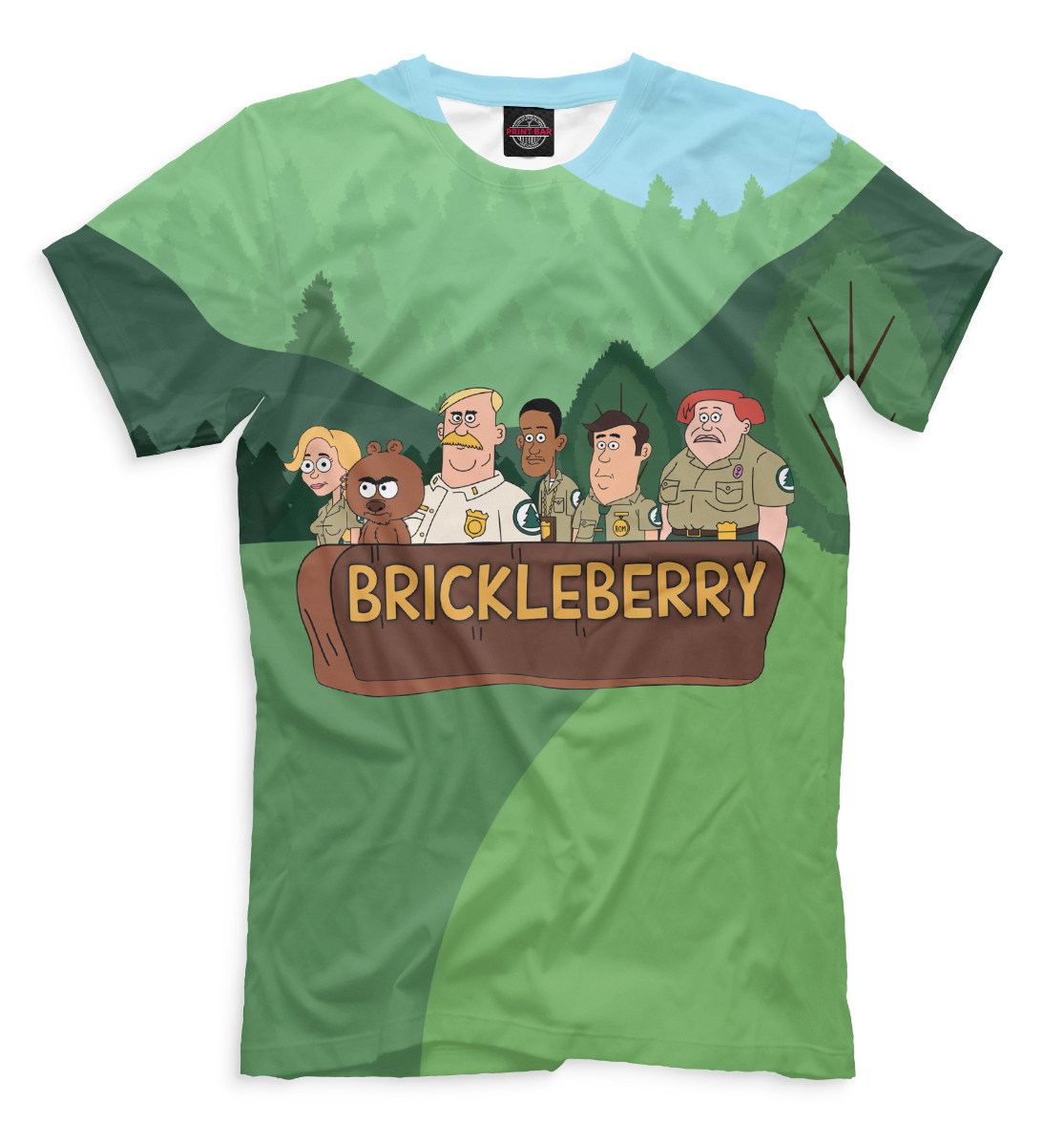 Мужская футболка с принтом Brickleberry