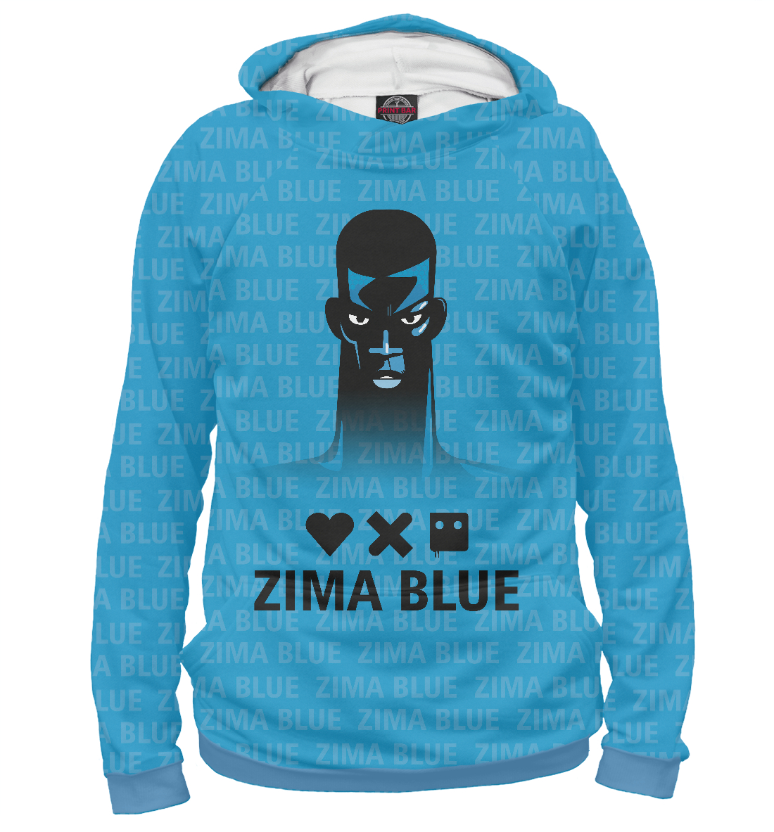 Женское худи с изображением Любовь, смерть и роботы zima blue цвета Белый