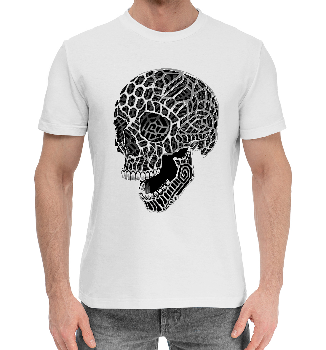 Мужская Хлопковая футболка с принтом Vanguard skull, артикул SKU-220765-hfu-2mp