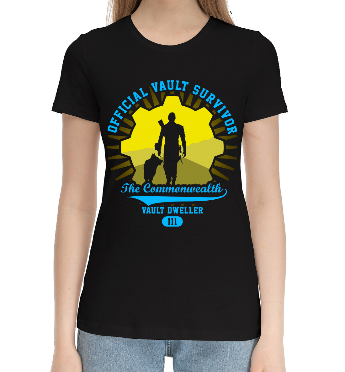 Женская Хлопковая футболка с принтом Fallout, артикул FOT-528466-hfu-1mp