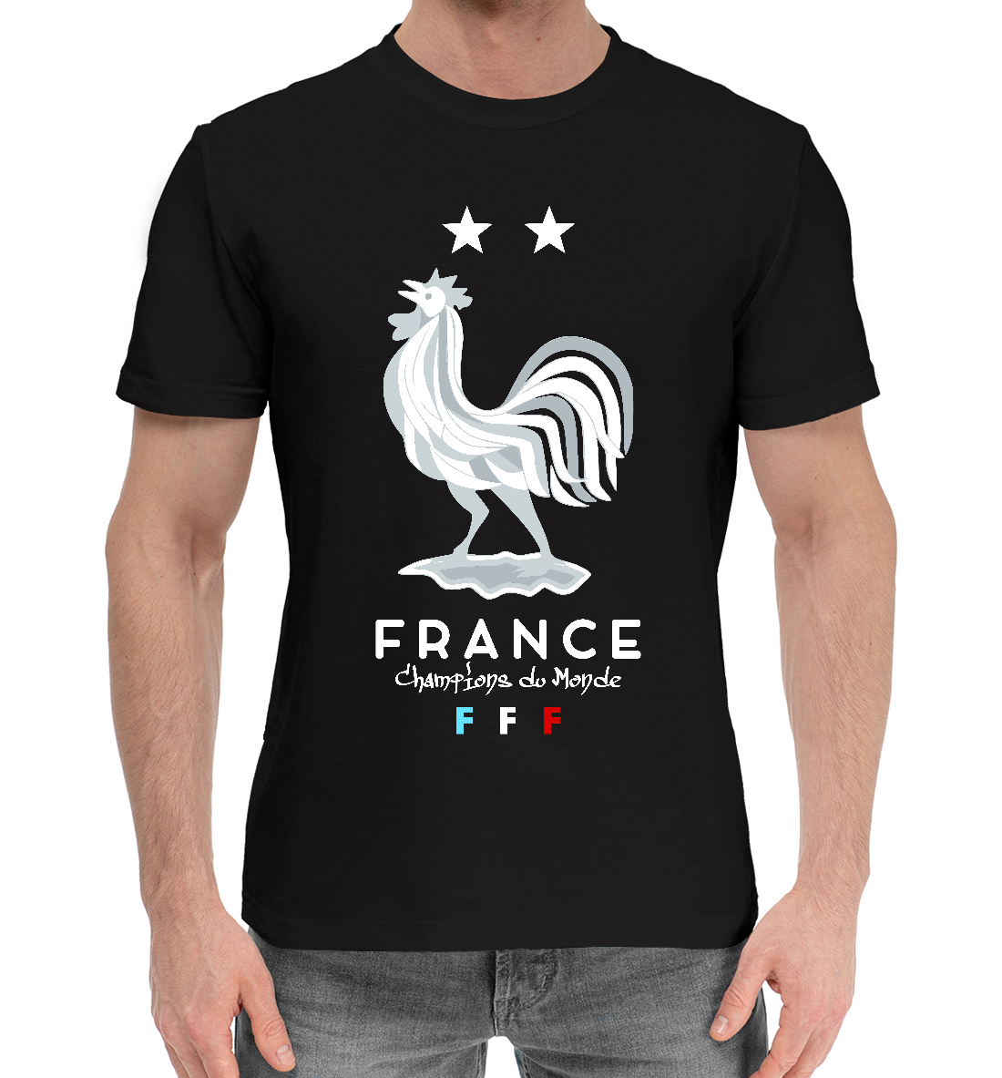 Мужская Хлопковая футболка Сборная Франции, артикул SFC-326194-hfu-2mp