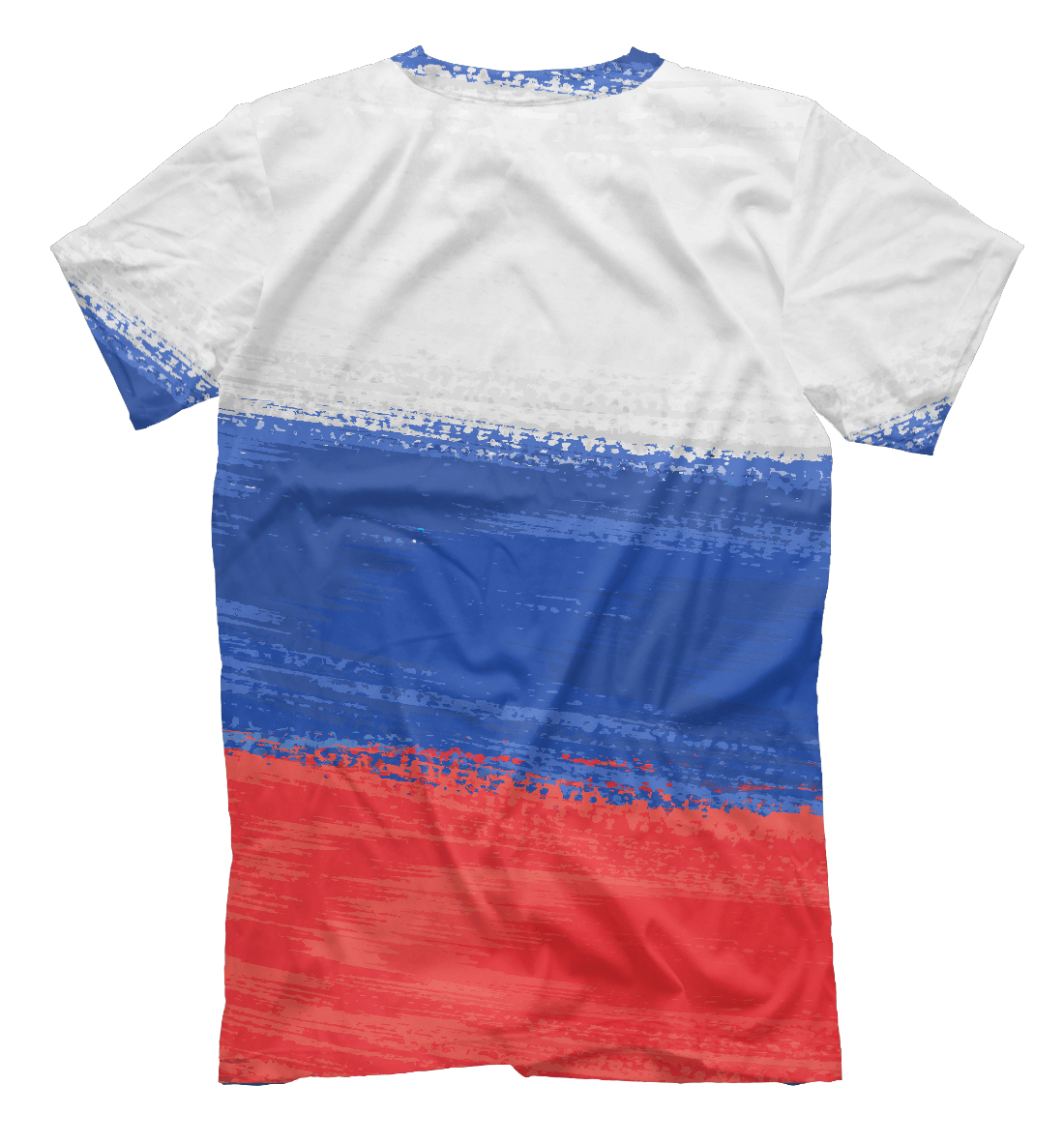 Мужская футболка с принтом Флаг России с гербом  - фото 2-спина