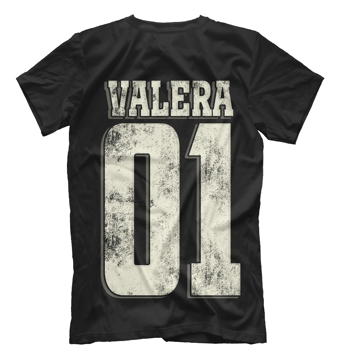 Мужская футболка с принтом Валера 01  - фото 2-спина