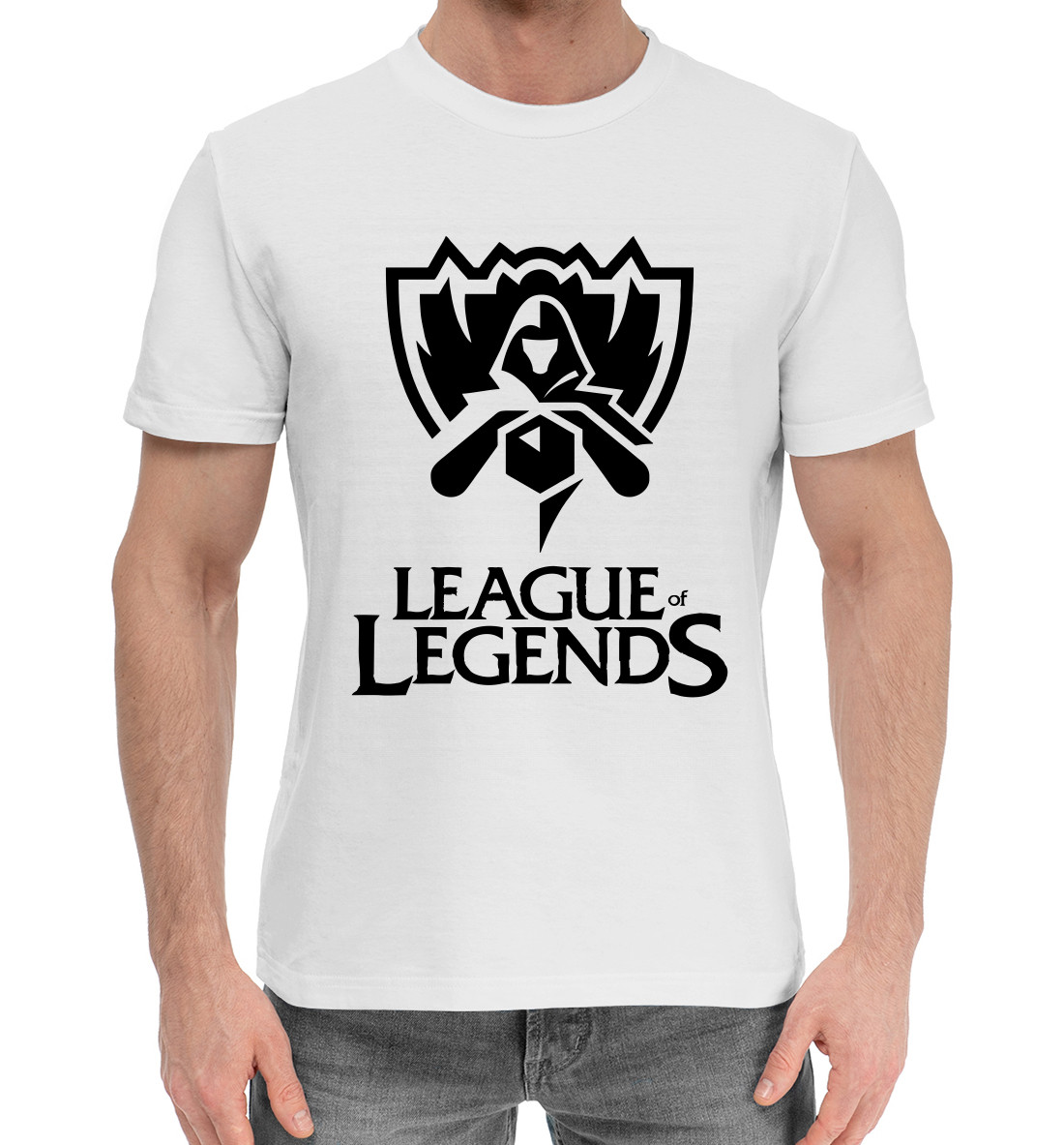 Мужская Хлопковая футболка с принтом League of Legends, артикул LOL-659102-hfu-2mp