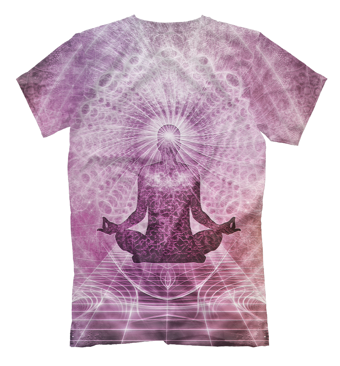 Женская футболка с принтом Медитация  - фото 2-спина