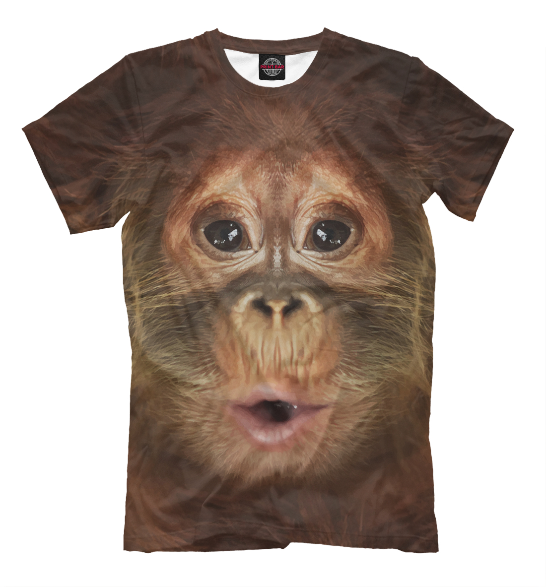 Мужская футболка с принтом Орангутанг BigFace