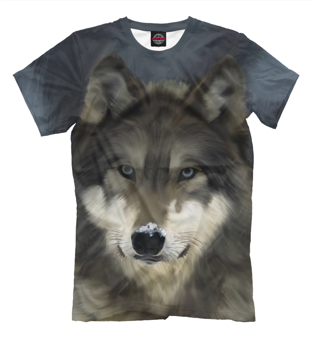 Мужская футболка с принтом Картинка волк