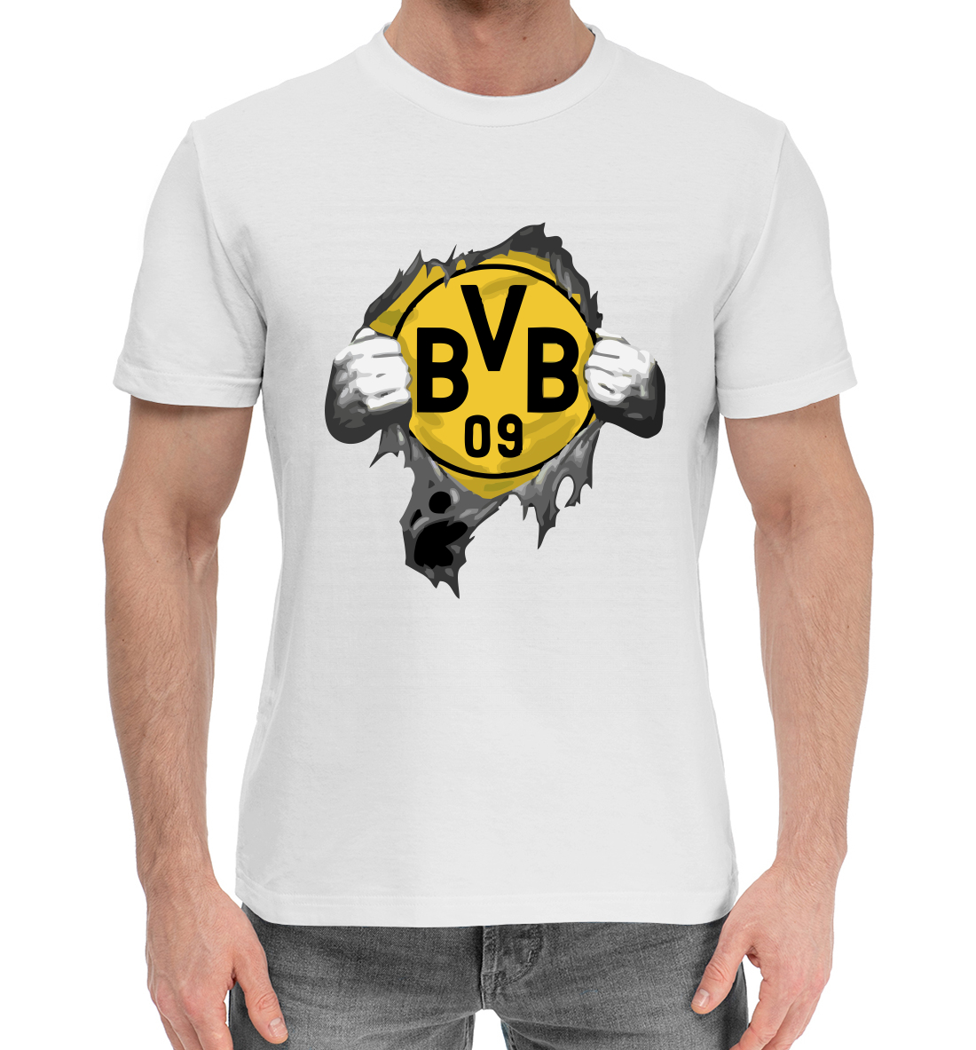 Мужская Хлопковая футболка Borussia, артикул BRS-438397-hfu-2mp