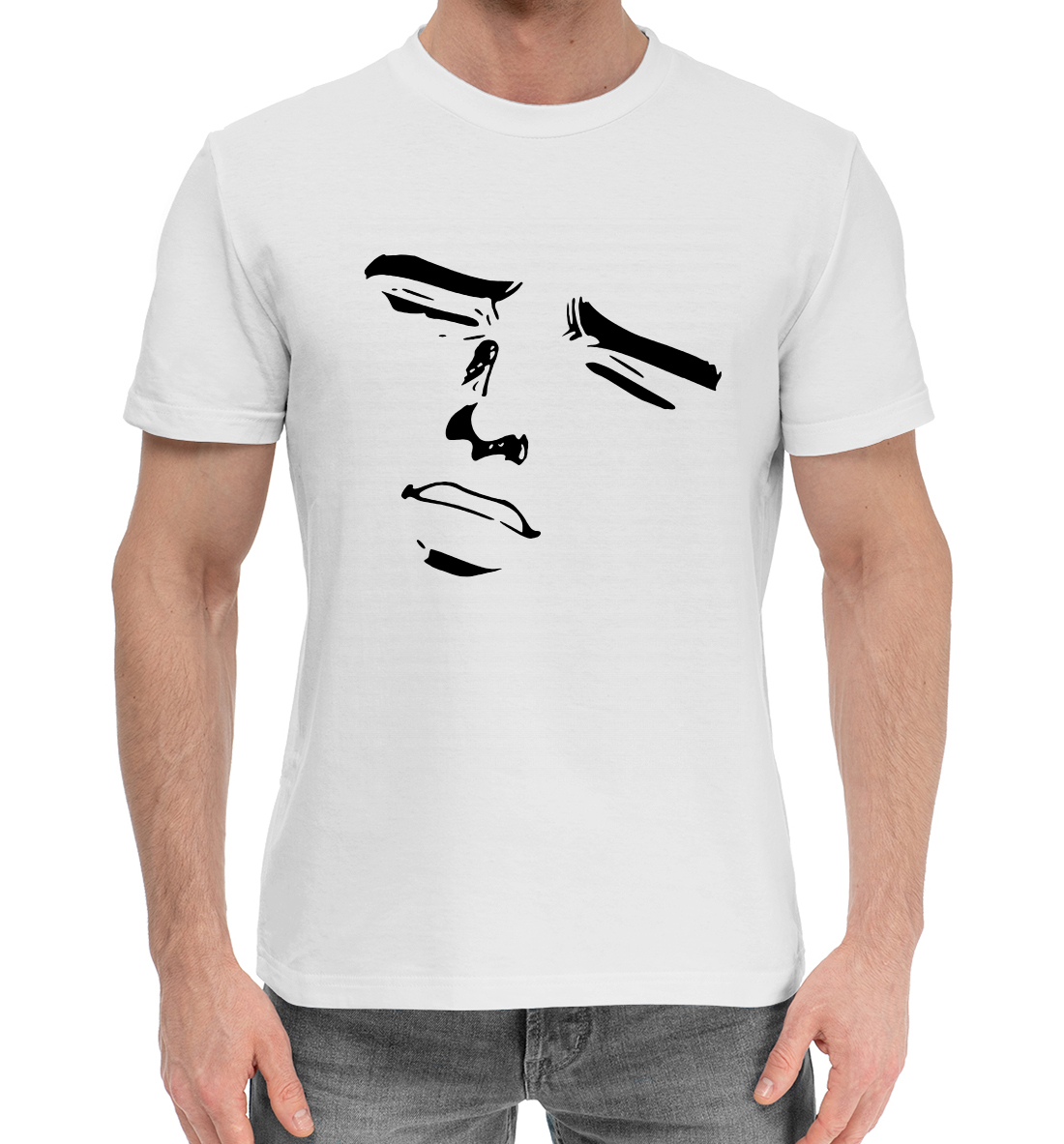Мужская Хлопковая футболка с принтом Ahegao, артикул AHG-939984-hfu-2mp