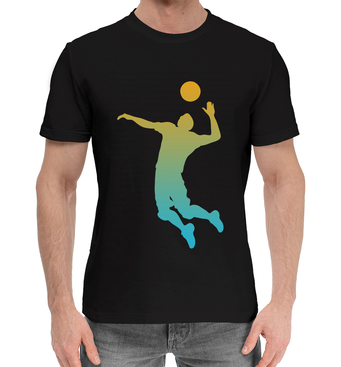 Женская хлопковая футболка с принтом Волейбол