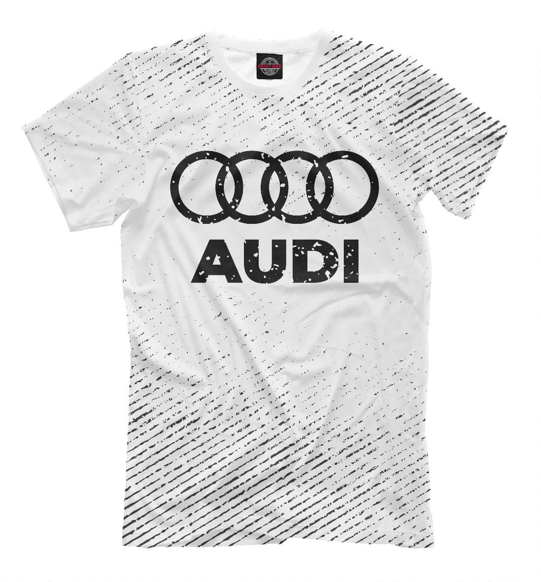 Мужская футболка с принтом Audi гранж светлый