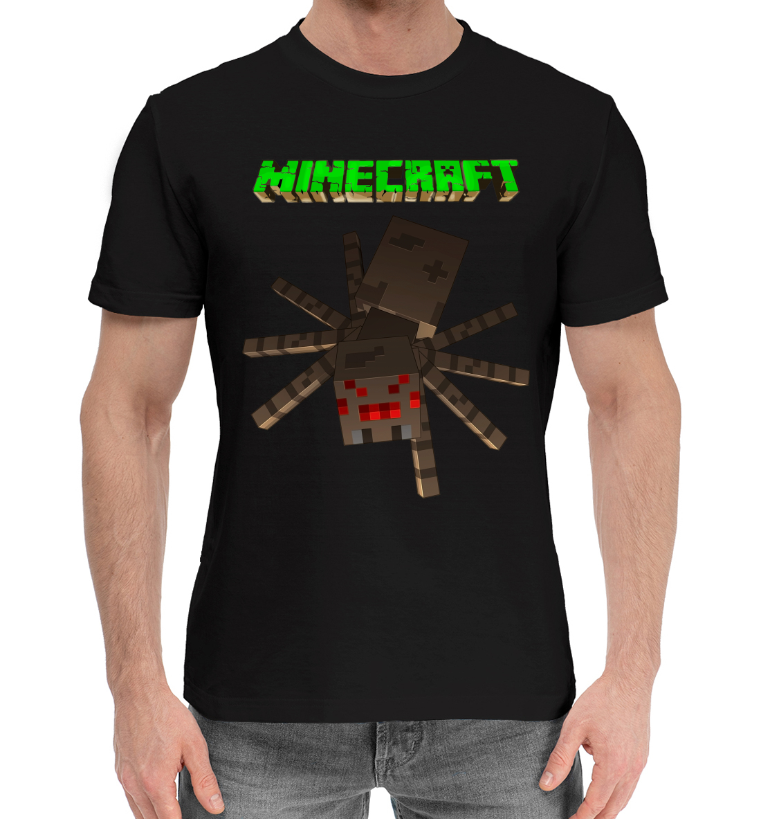 Мужская Хлопковая футболка с принтом Minecraft, артикул MCR-991786-hfu-2mp