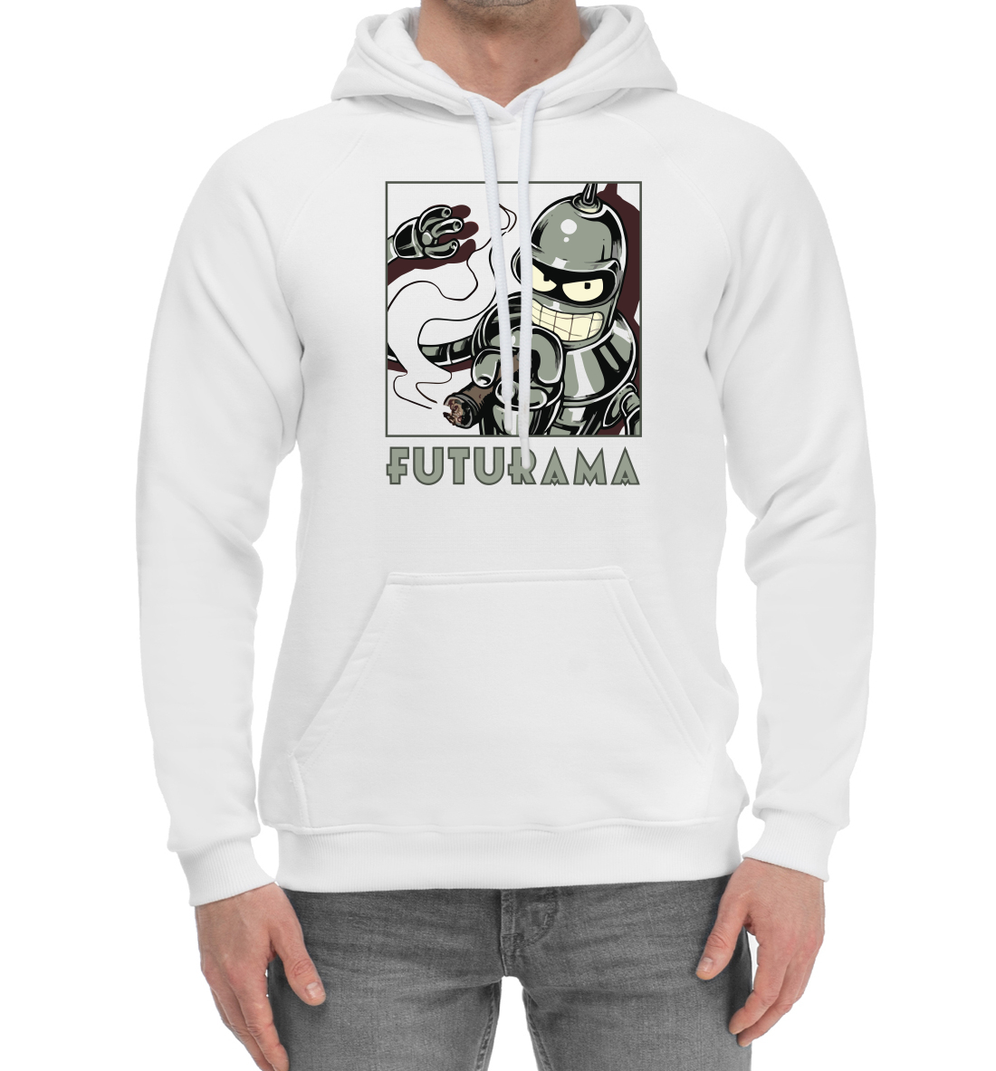 Мужской Хлопковый худи с принтом Futurama, артикул FUT-362064-hhu-2mp