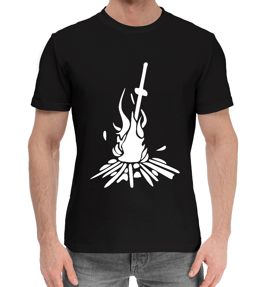 Мужская Хлопковая футболка с принтом Demons Soyls, артикул RPG-755186-hfu-2mp
