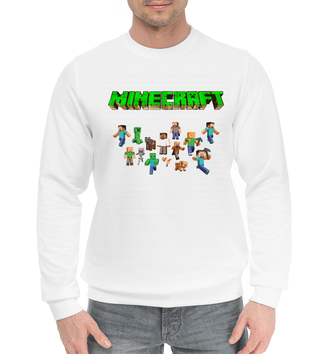 Мужской Хлопковый свитшот с принтом Minecraft, артикул MCR-830019-hsw-2mp