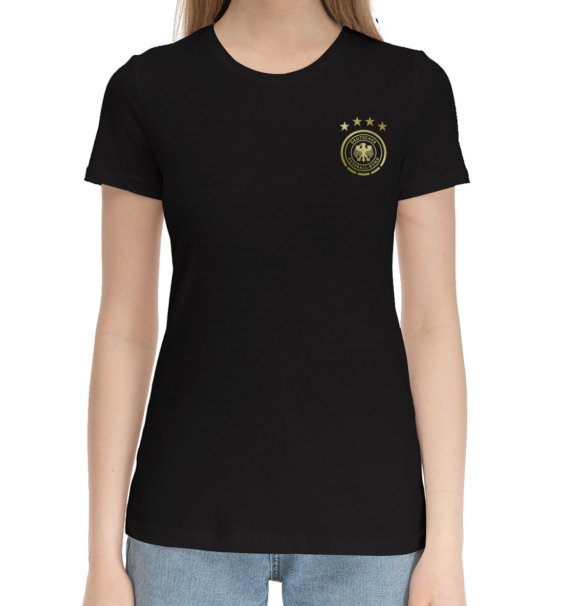 Женская Хлопковая футболка Сборная Германии, артикул SGI-112666-hfu-1mp