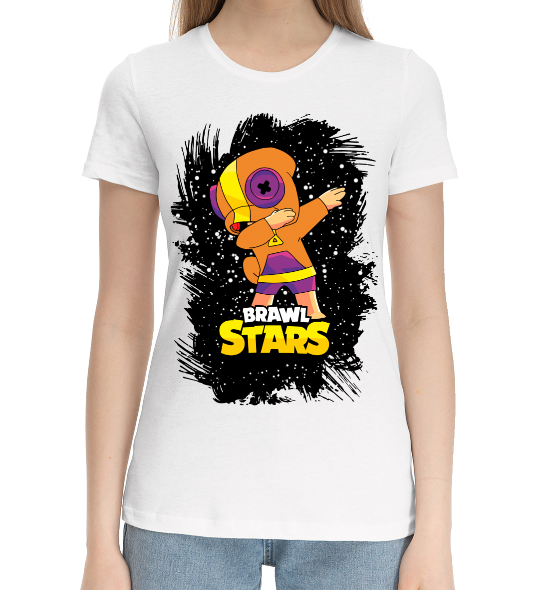 Женская Хлопковая футболка с принтом Brawl Stars, артикул CLH-954850-hfu-1mp