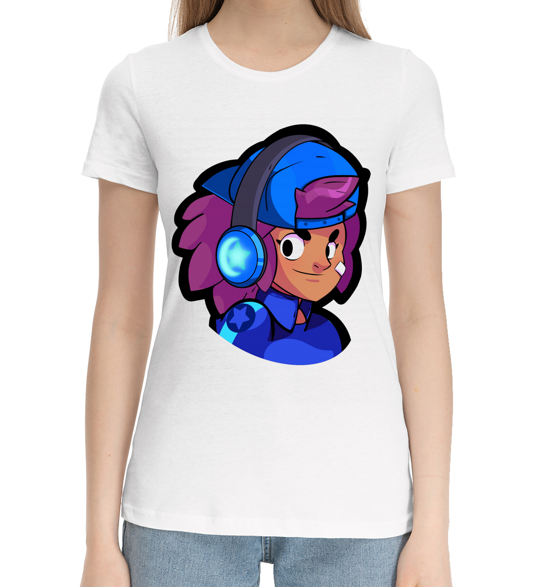 Женская Хлопковая футболка с принтом Brawl Stars, артикул CLH-974166-hfu-1mp