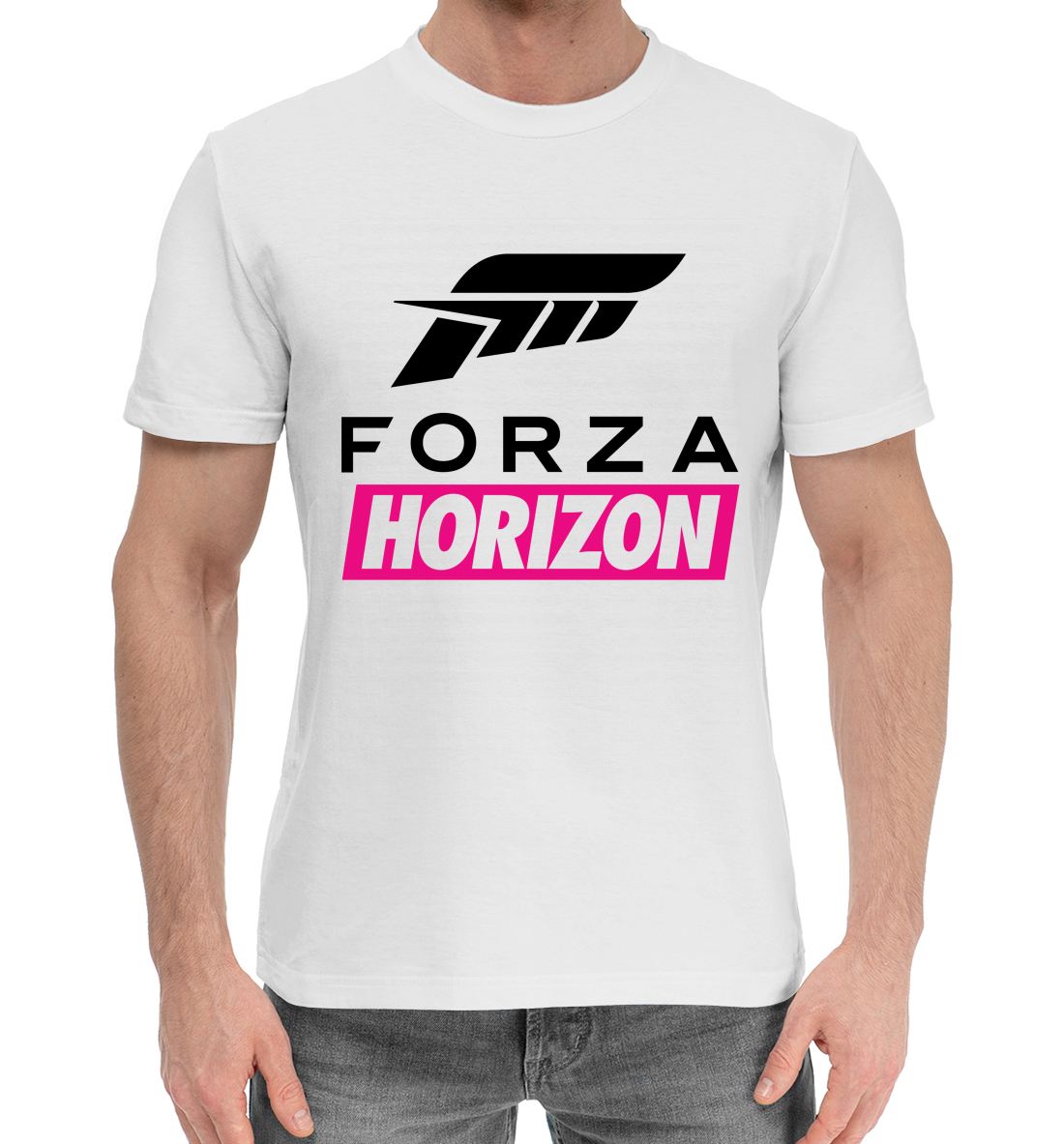 Мужская хлопковая футболка с принтом Forza Horizon