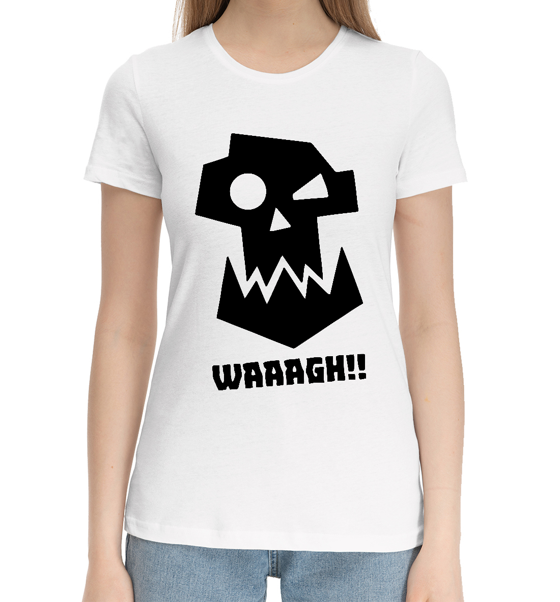 Женская Хлопковая футболка с принтом Warhammer, артикул WHR-344892-hfu-1mp