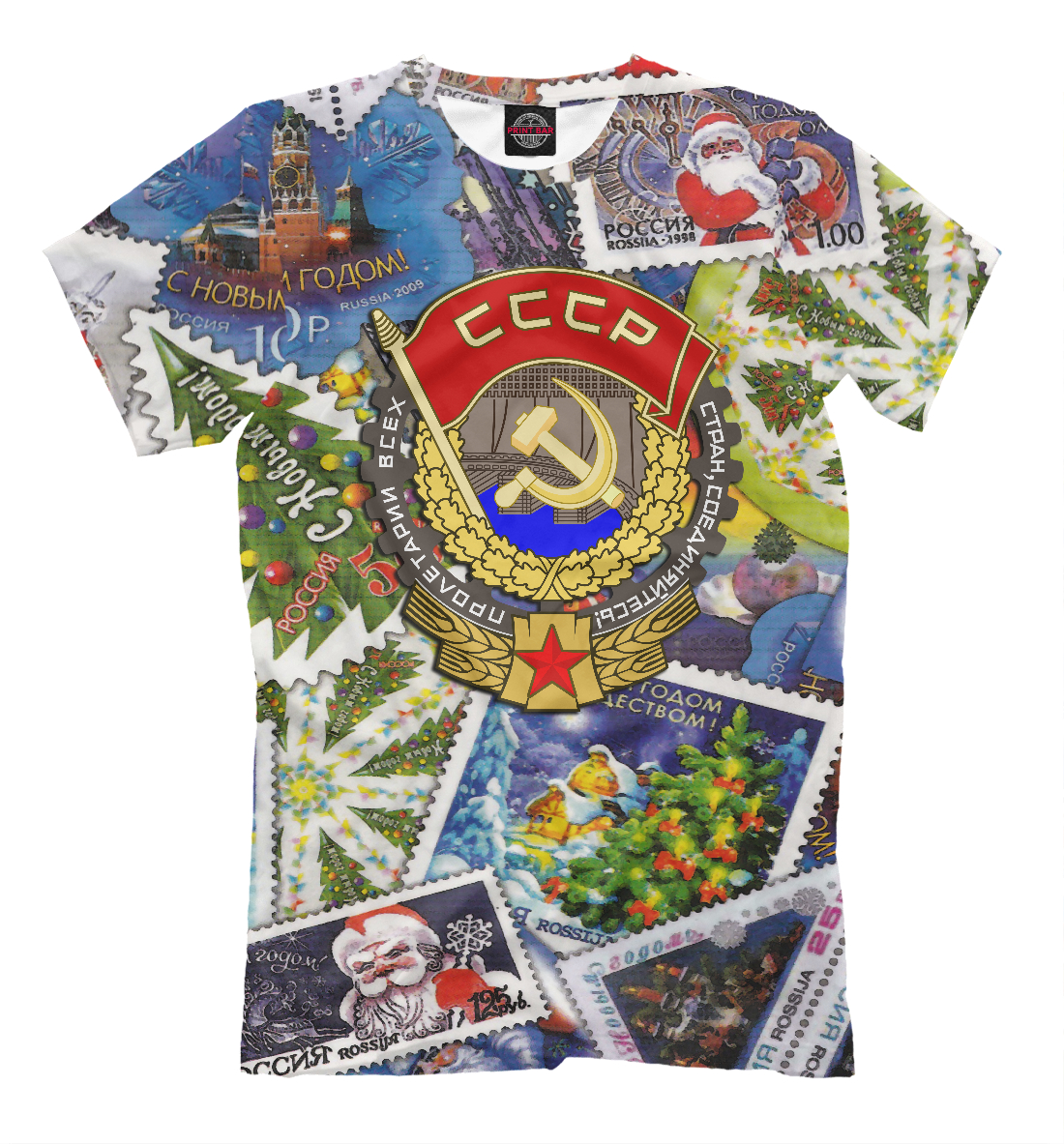 Мужская футболка с принтом Новый год в СССР