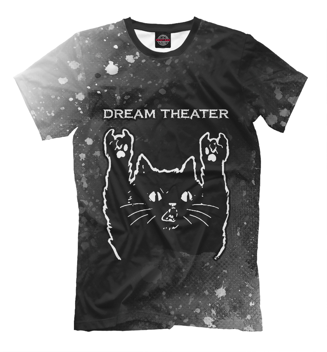 Мужская футболка с принтом Dream Theater - Рок Кот
