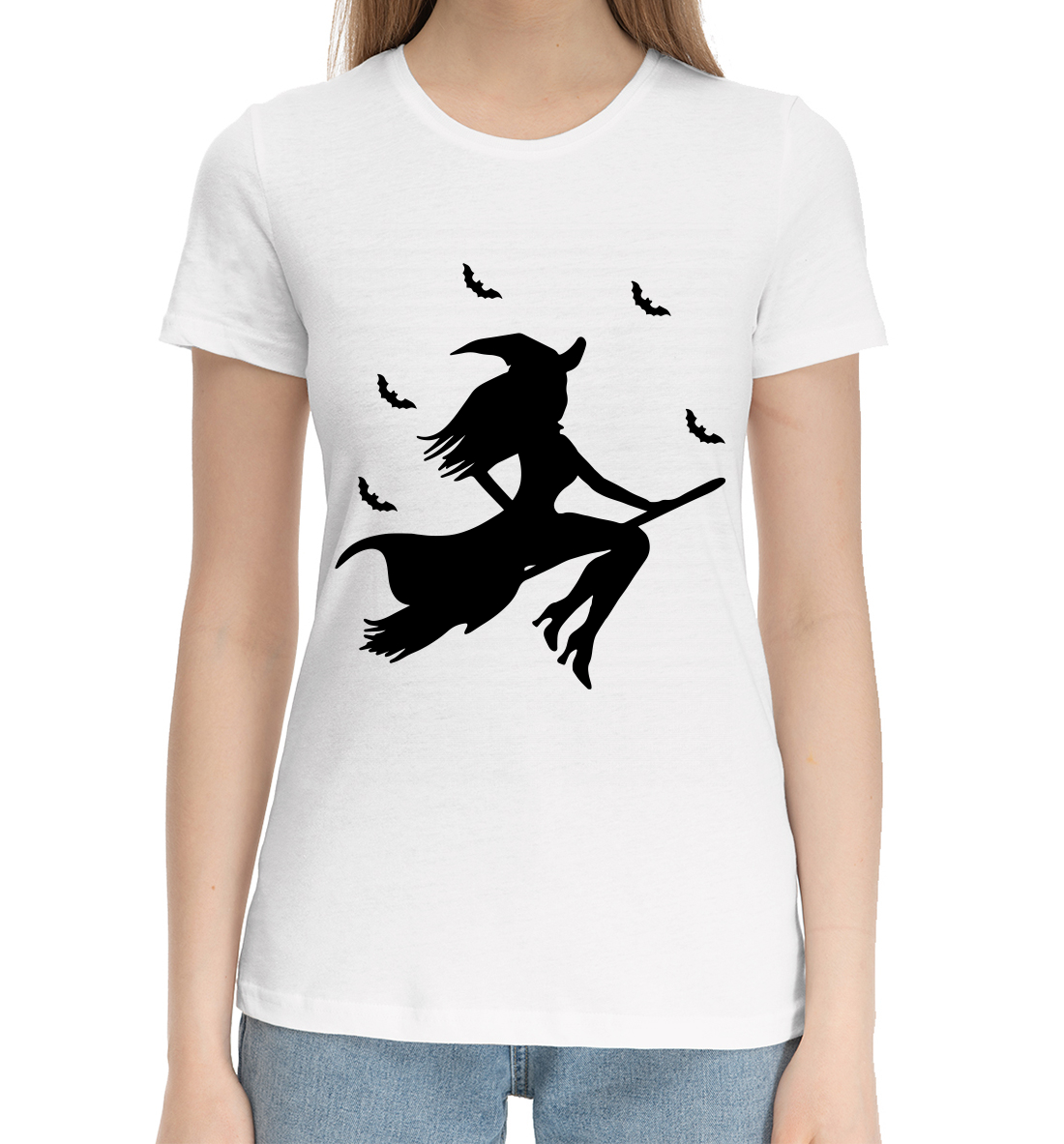 Женская Хлопковая футболка с принтом Witch, артикул HAL-357373-hfu-1mp