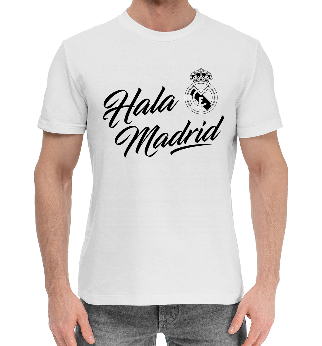 Мужская хлопковая футболка с принтом Реал Мадрид