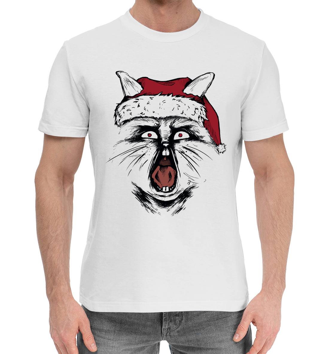 Мужская Хлопковая футболка с принтом Злой кролик, артикул YOT-394265-hfu-2mp